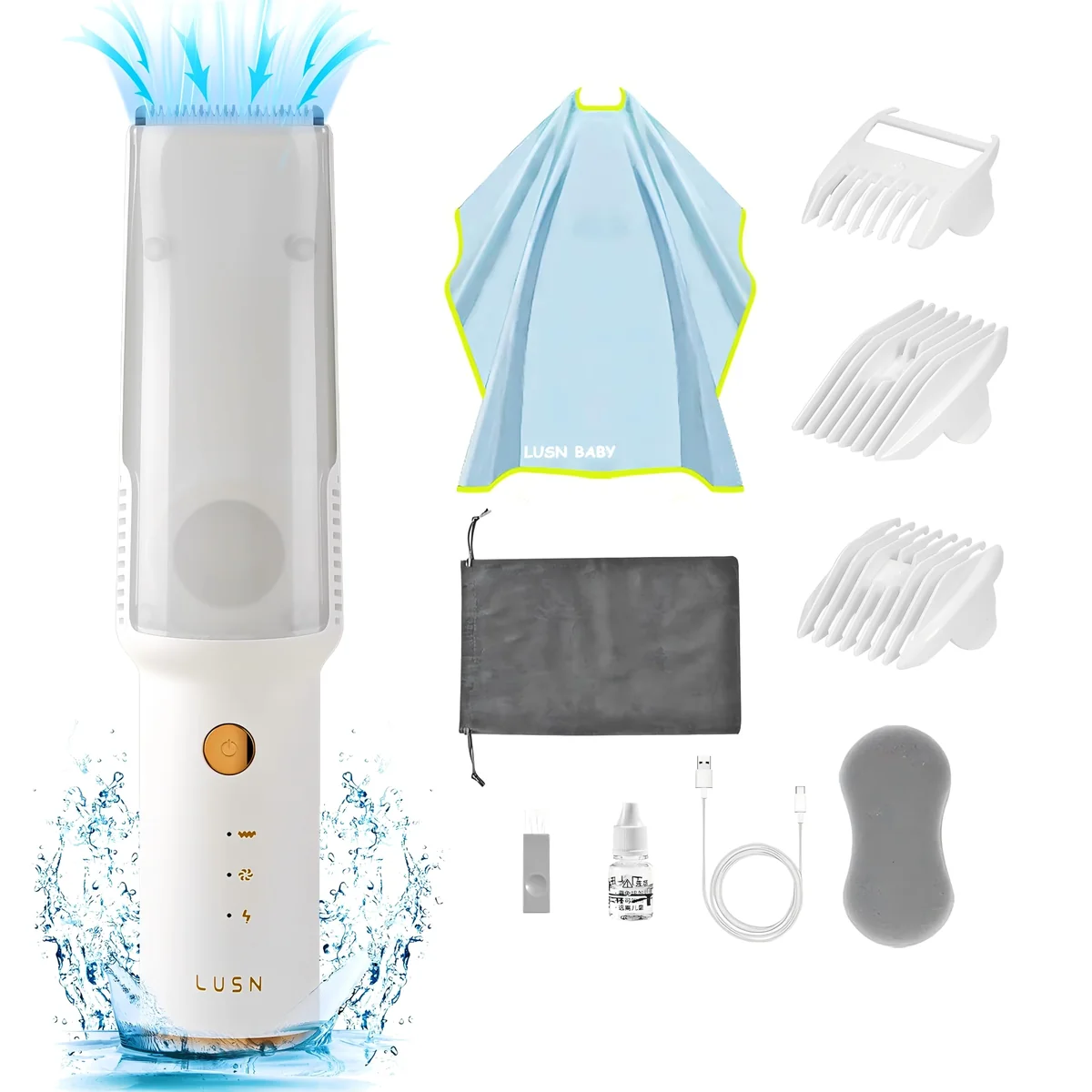 LUSN Baby Hair Clippers with Vacuum